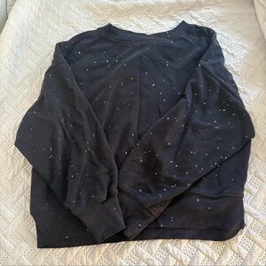 Time and Tru Black Sweater with White Speckles